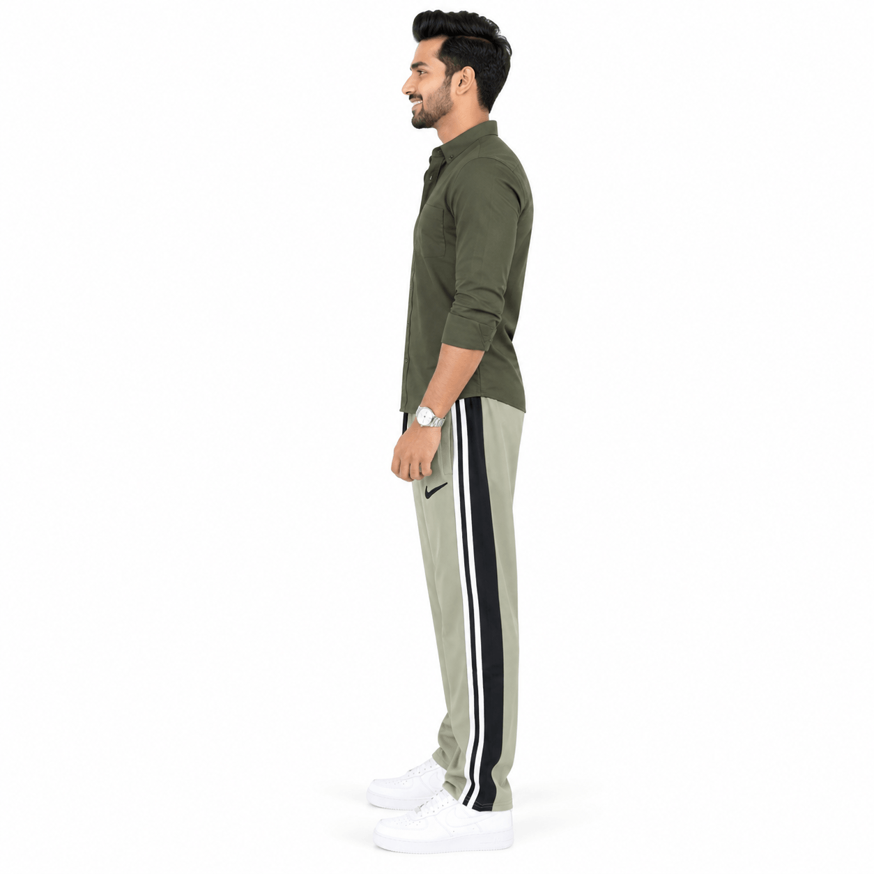 Men's Black Track Pant with Side Stripes – Night Wear Lower - Image 3